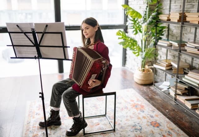 Meisje met accordeon