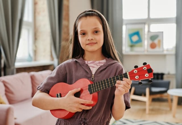 meisje met Ukelele