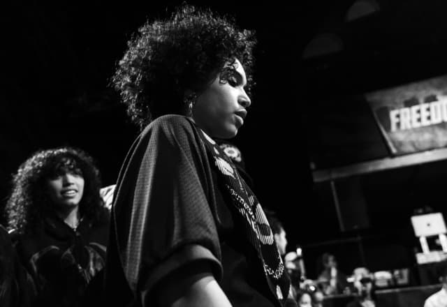 HipHop Freestyle, zwart wit foto jongen